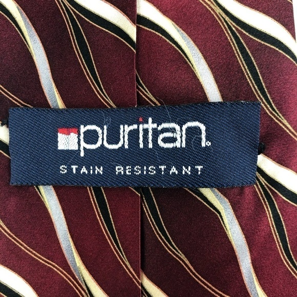 Puritan Mens Tie, Red Silk - Picture 3 of 6
